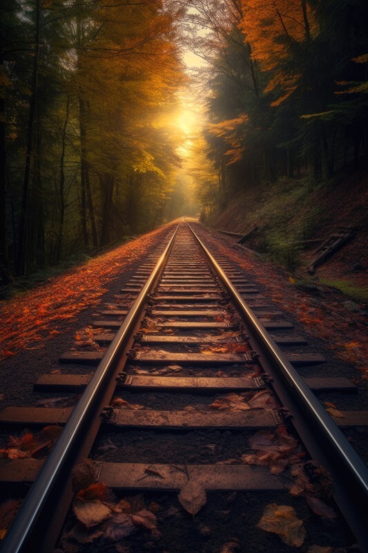 pr093 Tracks into Autumn - Photorealism Gallery