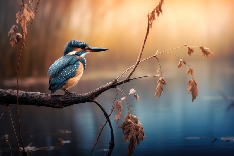 pr085 Early Morning Kingfisher - Photorealism Gallery