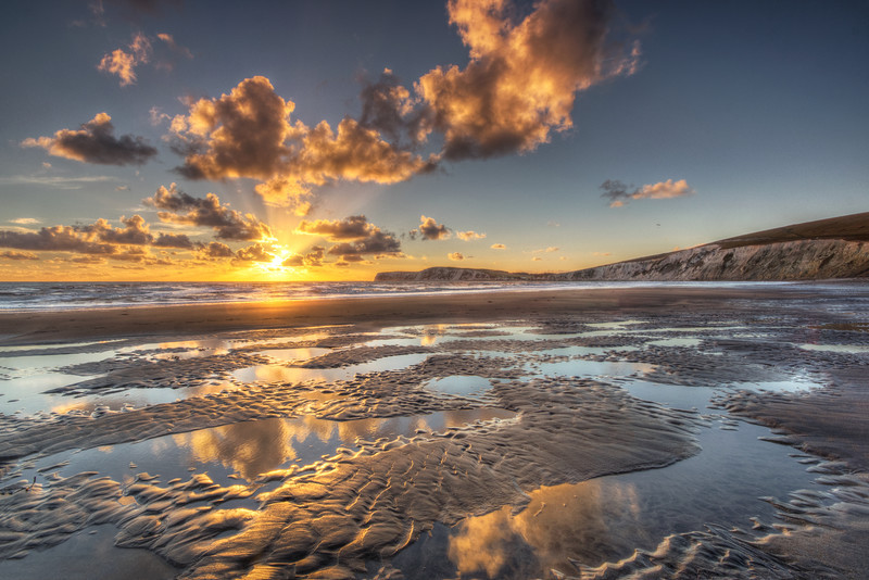 z2530 Autumn Sunset, Compton Bay - Blackgang to Compton inc Brighstone, Shorwell & West Wight