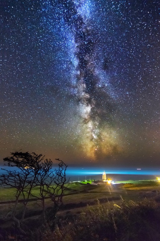 z2497 The Milky Way over St Catherines Lighthouse - Ventnor to St Catherine's inc Bonchurch, Whitwell & the Undercliff