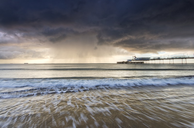 z2323 Winter Storm over Sandown Bay - Sandown, Shanklin, Luccombe and Wroxall