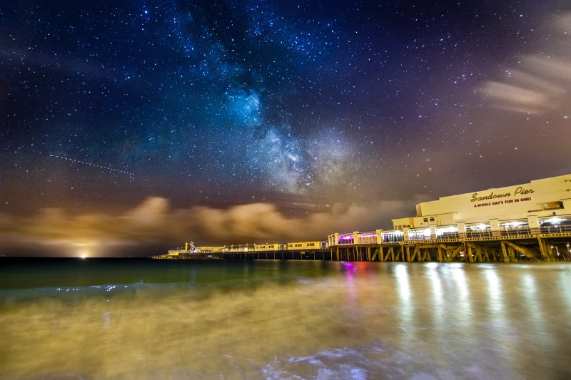 z2711 The Milky Way over Sandown Pier - Sandown, Shanklin, Luccombe and Wroxall