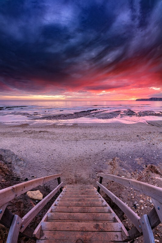 z4365 Moody Sunset, Compton Bay - Blackgang to Compton inc Brighstone, Shorwell & West Wight