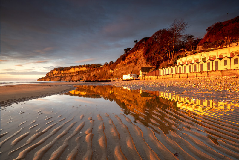 z3580 Shanklin Beach Morning Relections - Sandown, Shanklin, Luccombe and Wroxall