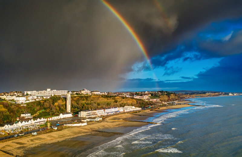 z3715 Winter Showers, Shanklin Beach - 'Aerial Visions Photography' showing the beautiful IOW from the air