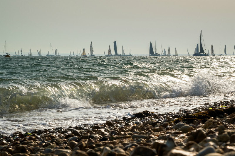 z3439 Round the Island Race, Gurnard Beach - Yarmouth to West Cowes inc Newtown