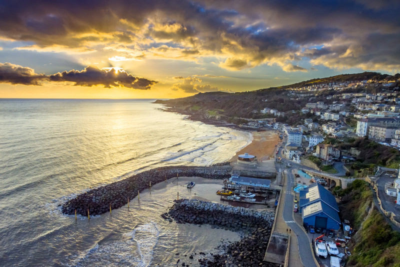 z2868 Sunset View over Ventnor - 'Aerial Visions Photography' showing the beautiful IOW from the air