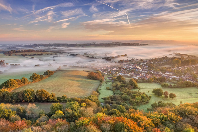 z2985 Misty View over Brading - 'Aerial Visions Photography' showing the beautiful IOW from the air