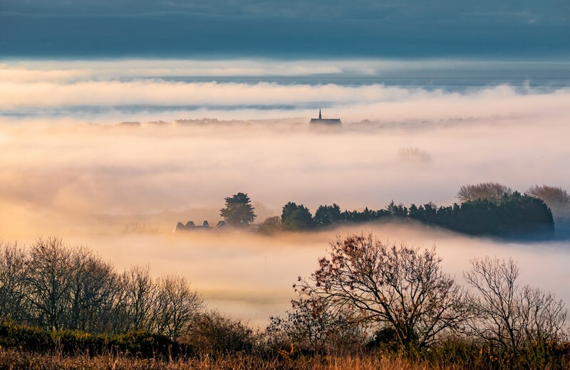 z3746 Mist over Sandown and beyond - Sandown, Shanklin, Luccombe and Wroxall