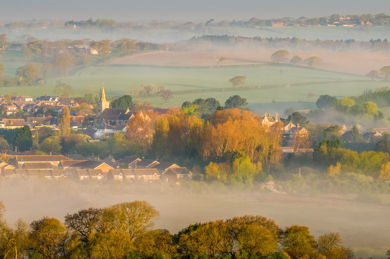 z3152 Morning Mist Brading - 'Aerial Visions Photography' showing the beautiful IOW from the air