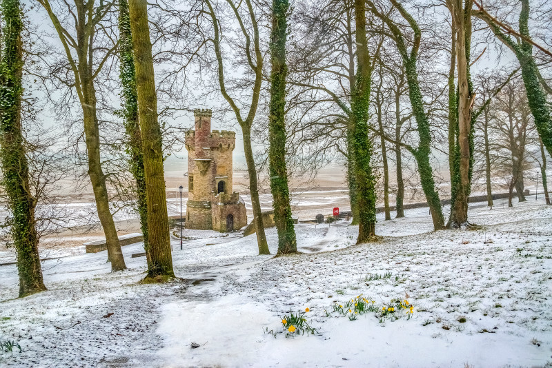 z3185 Spring Snow at Appley - East Cowes to Ryde inc Haventstreet, Ashey, Wooton & Binstead