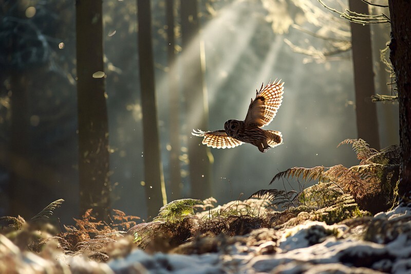 pr113 WInter Hunt of a Tawny Owl - Latest Photorealism images