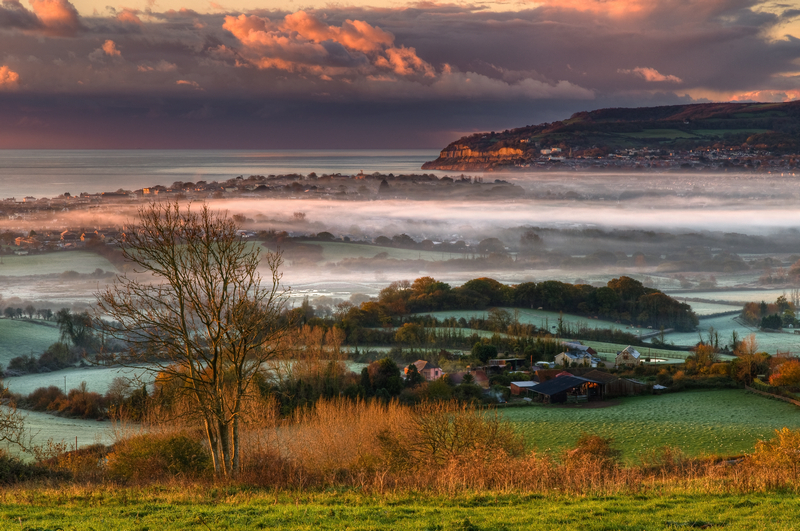z1918 Morning Mist over Sandown Bay2 - Sandown, Shanklin, Luccombe and Wroxall