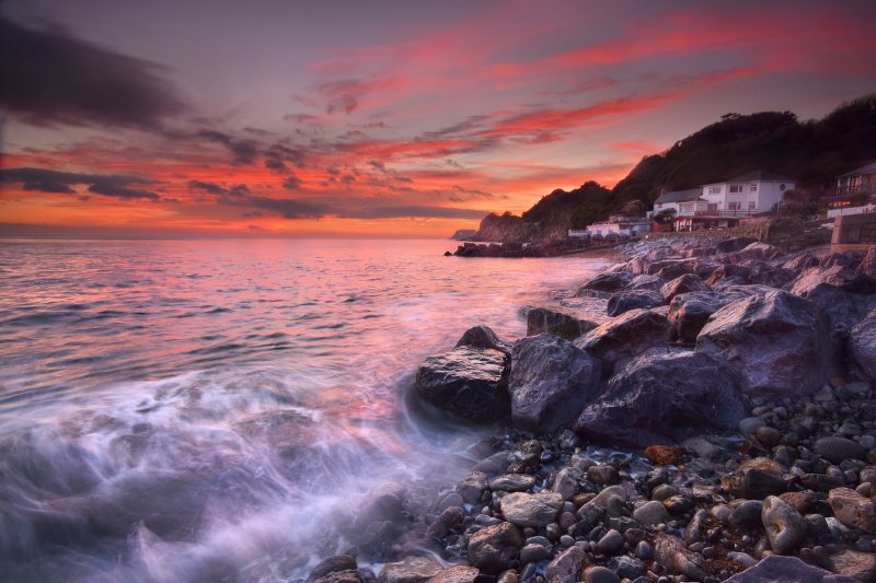 z2574 Steephill Cove at Sunset - Ventnor to St Catherine's inc Bonchurch, Whitwell & the Undercliff