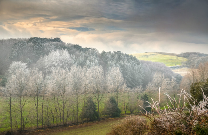 z3718 Winter Light from Brighstone Down - Blackgang to Compton inc Brighstone, Shorwell & West Wight