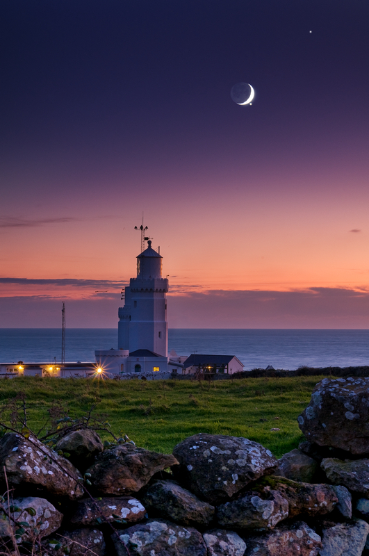 z1476 Jupiter Venus and the Moon over St Catherines - Ventnor to St Catherine's inc Bonchurch, Whitwell & the Undercliff