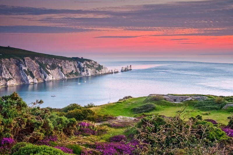 z2099 The Needles at Dusk - Freshwater Bay to Colwell Bay inc the Needles