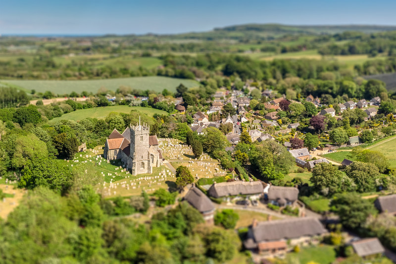 z3429 Godshill in Miniature - 'Aerial Visions Photography' showing the beautiful IOW from the air