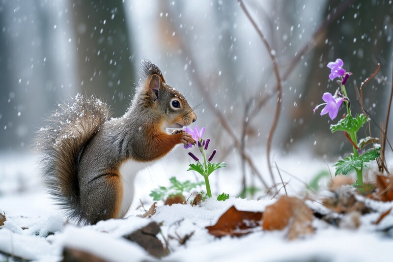 pr108 A Springtime Red in the Snow - Latest Photorealism images