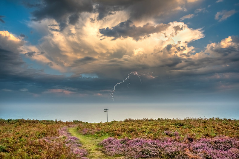 z3104 Summer Storm at Sunset, Ventnor Down - Ventnor to St Catherine's inc Bonchurch, Whitwell & the Undercliff