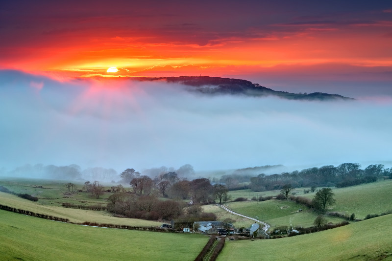 z3174 Rolling Fog Stenbury Down - Sandown, Shanklin, Luccombe and Wroxall