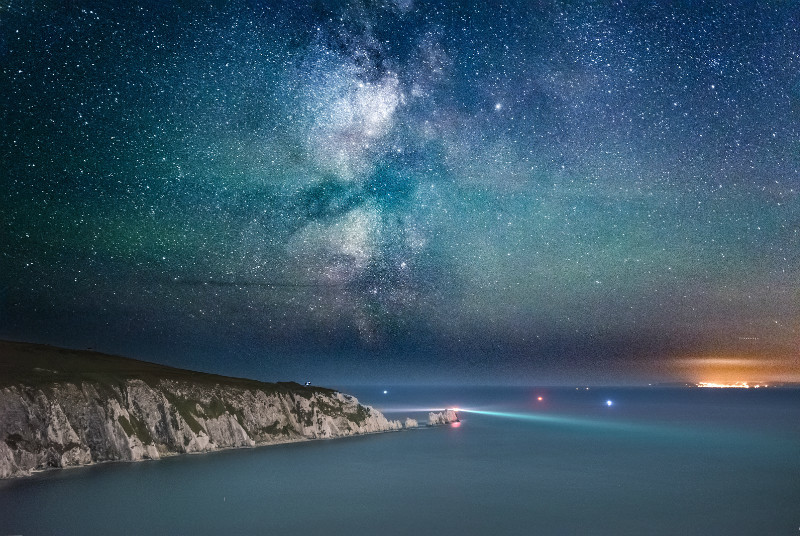 z3314 Milky Way over the Needles - Freshwater Bay to Colwell Bay inc the Needles