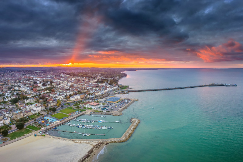 z3319 Sunset over Ryde - 'Aerial Visions Photography' showing the beautiful IOW from the air
