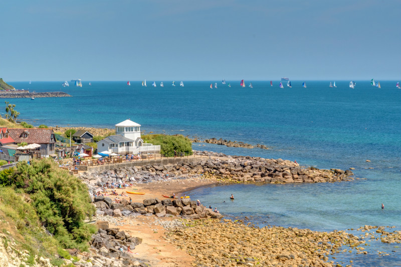 z3241 Round the Island Race overlooking Steephill Cove - Ventnor to St Catherine's inc Bonchurch, Whitwell & the Undercliff