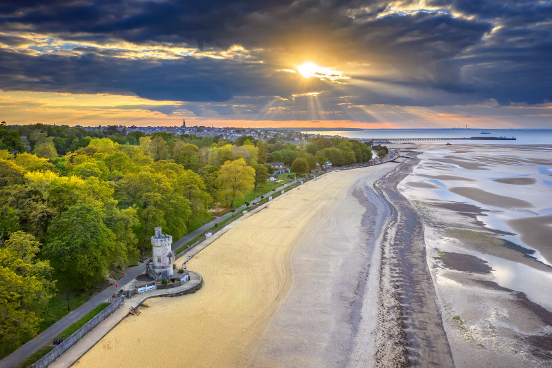 z3415 Evening Light over Appley Beach - 'Aerial Visions Photography' showing the beautiful IOW from the air