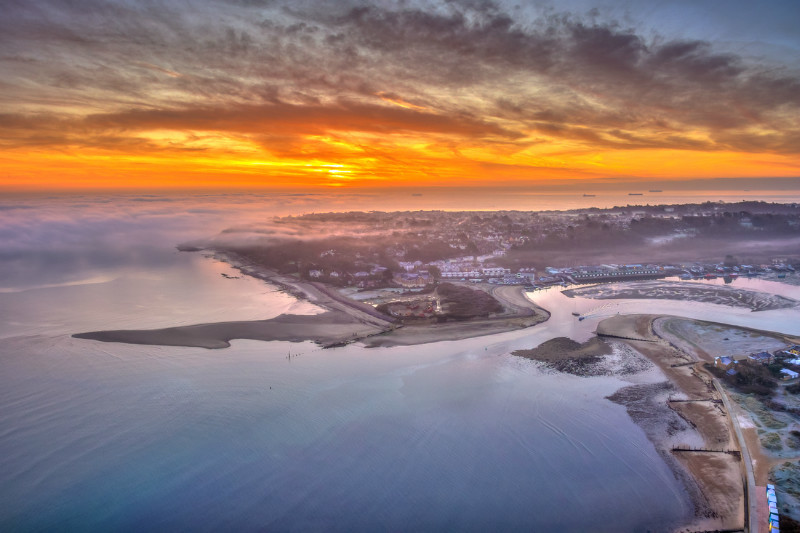 z3348 Morning Mists, Bembridge Harbour - 'Aerial Visions Photography' showing the beautiful IOW from the air