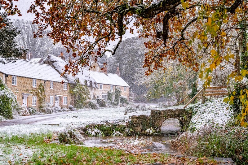 z4328 Winkle Street in the Snow - The Inner Island inc Newport & Godshill