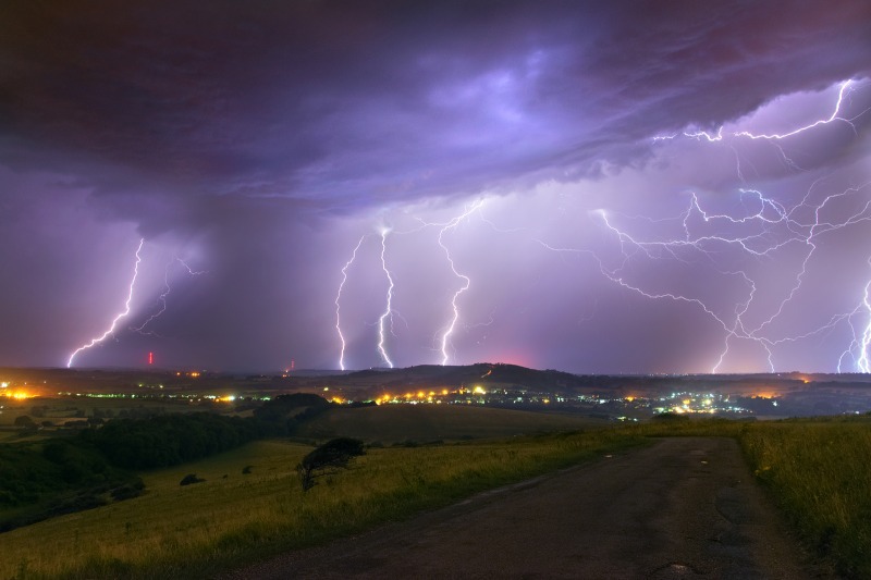 z2462 Night Storm from Culver Down - The