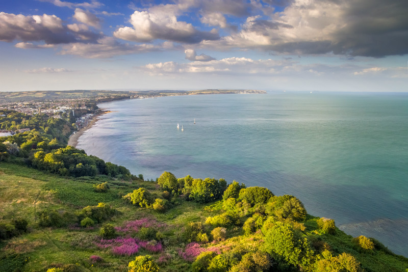 z2945 Luccombe Down View of Sandown Bay - Sandown, Shanklin, Luccombe and Wroxall