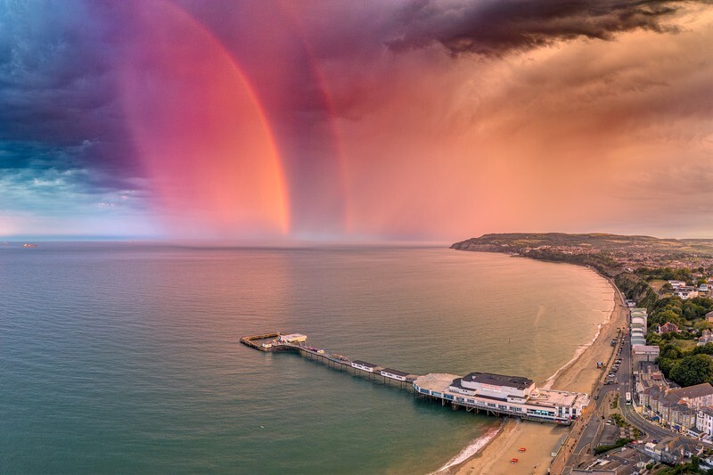 z4455 Summer Heat Showers over Sandown Bay - Latest images
