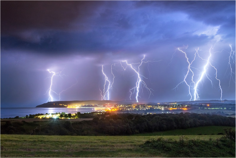 z2777 Late Summer Lightning over Sandown Bay - The