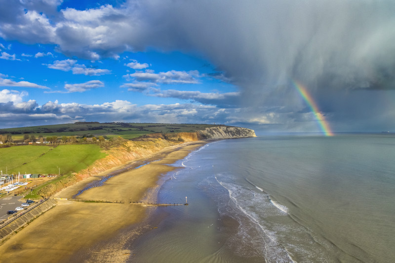 z2874 Evening Showers over Culver Down - Sandown, Shanklin, Luccombe and Wroxall