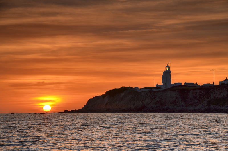 z2118 St Catherines Lighthouse at Sunset - Ventnor to St Catherine's inc Bonchurch, Whitwell & the Undercliff