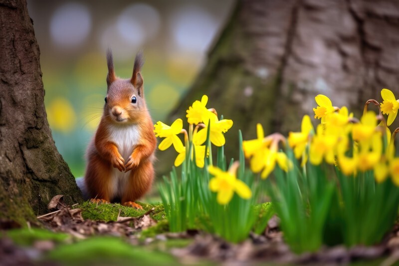 pr088 Standing among the Daffodills - Photorealism Gallery