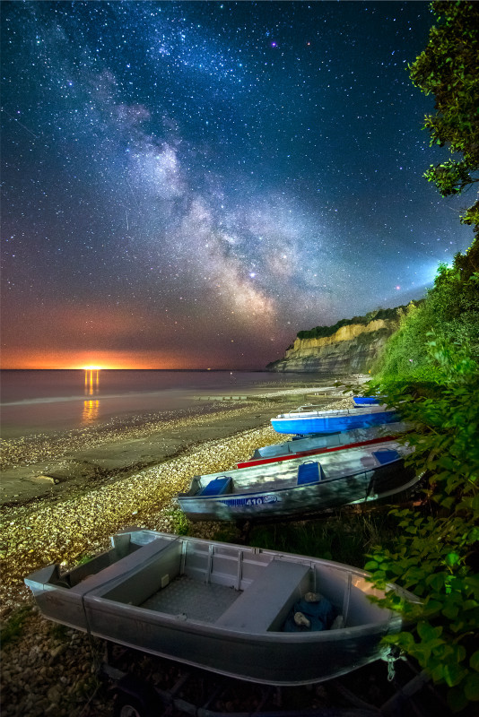 z3062 The Milky Way over Luccombe Cliff, Shanklin - Sandown, Shanklin, Luccombe and Wroxall