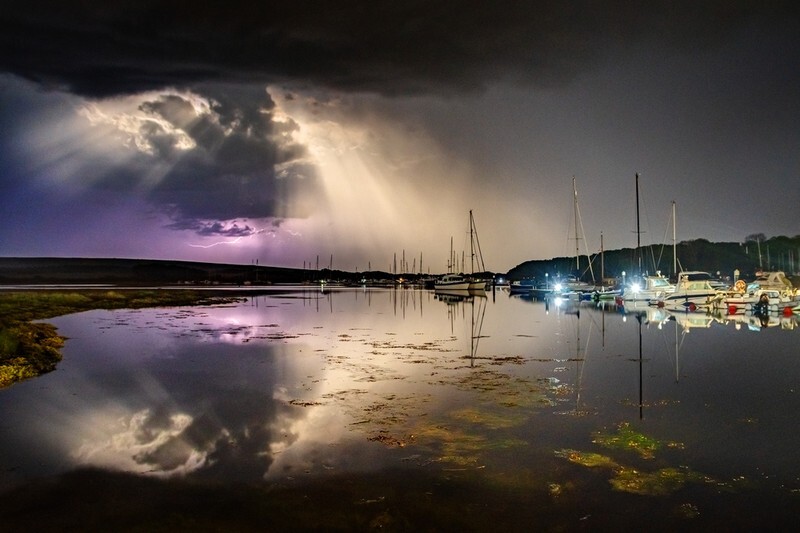 z4043 Moonlight through the Storm, Yarmouth Harbour - The