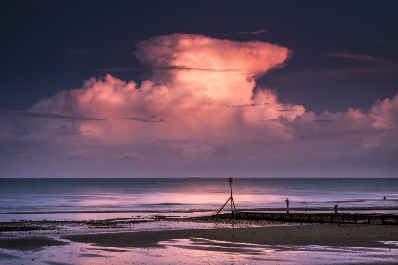 z3582 Distant Storm, Shanklin Beach - Sandown, Shanklin, Luccombe and Wroxall