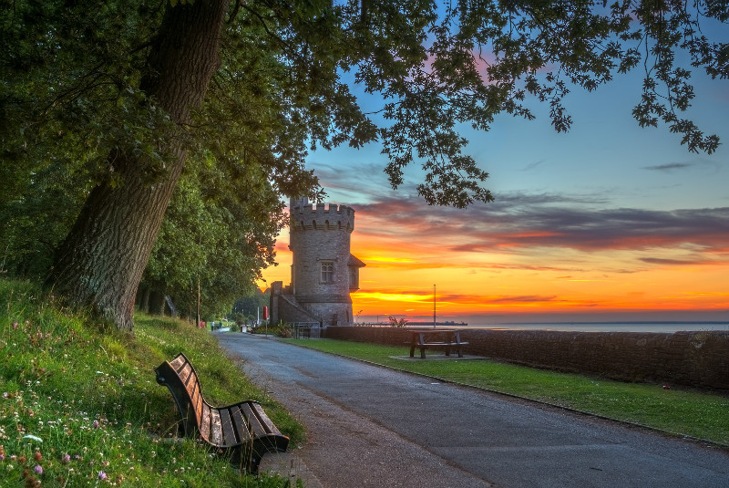 z3086 Appley Tower at Sunset - East Cowes to Ryde inc Haventstreet, Ashey, Wooton & Binstead
