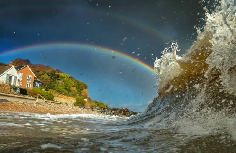 z3682 Double Rainbow over Bonchurch Beach - Ventnor to St Catherine's inc Bonchurch, Whitwell & the Undercliff