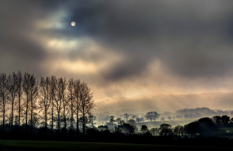 z3722 Moody Light over Wroxall - Sandown, Shanklin, Luccombe and Wroxall