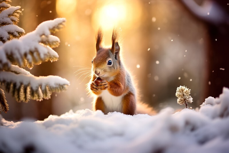 pr011 Snow foraging in the early morning light - Photorealism Gallery