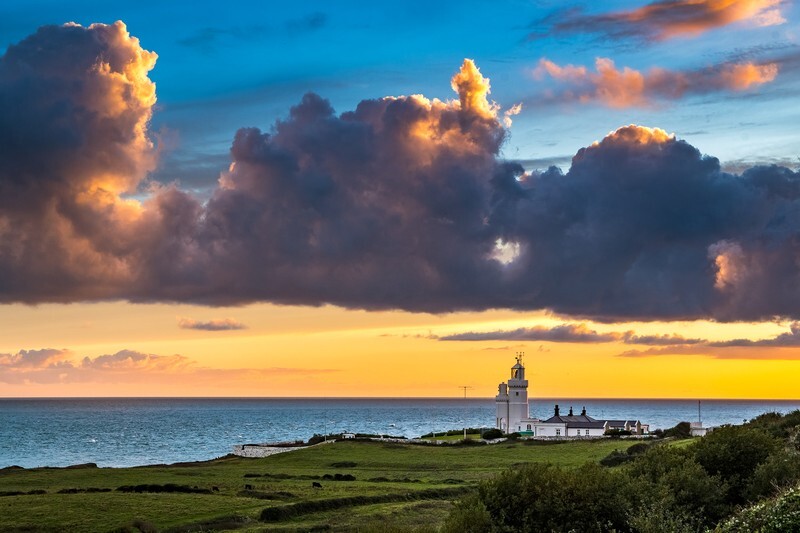 z4211 Evening Light over St Catherine's Lighthouse - Ventnor to St Catherine's inc Bonchurch, Whitwell & the Undercliff