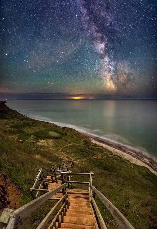 z4208 Midnight Sky over Compton Bay - Blackgang to Compton inc Brighstone, Shorwell & West Wight