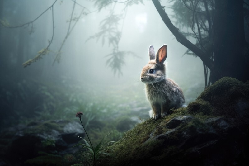 pr069 Ethereal Forest Bunny - Photorealism Gallery