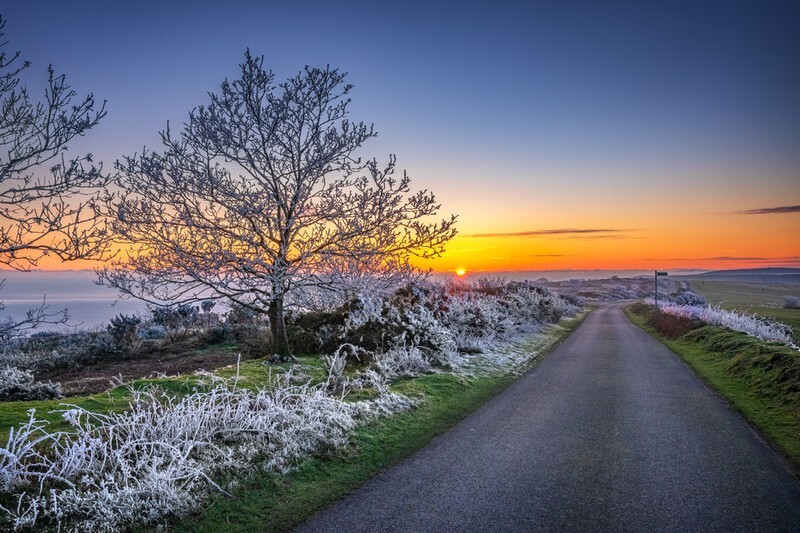 z3973 Icy Evening, Ventnor Down - Ventnor to St Catherine's inc Bonchurch, Whitwell & the Undercliff