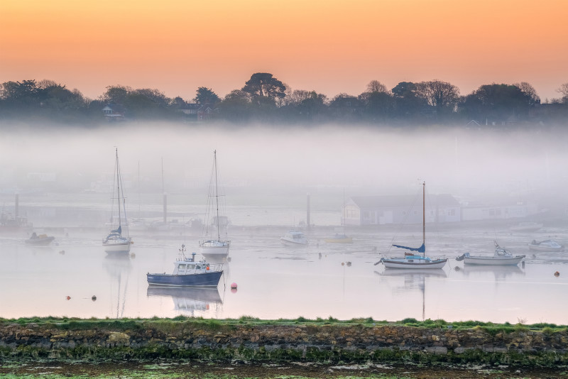 z3044 Bembridge Harbour at Dawn - Seaview to Bembridge, Whitecliff Bay and Brading